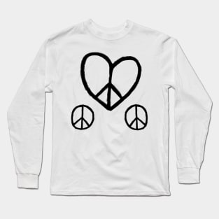 Heart Peace, Peace Love Symbols, Peace Sign Long Sleeve T-Shirt